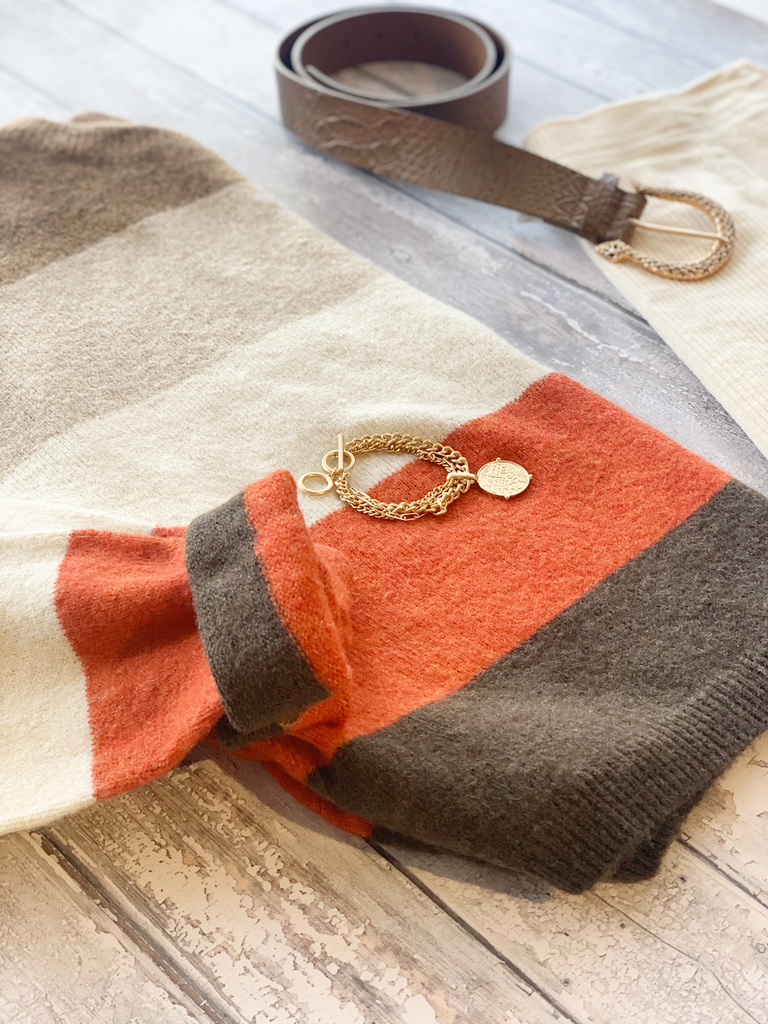 Color Block Stripe Sweater