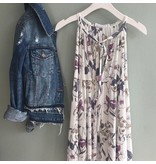 Floral Outline Tiered Dress