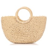 Half Moon Straw Tote