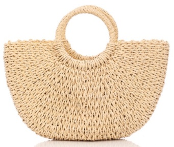 Half Moon Straw Tote