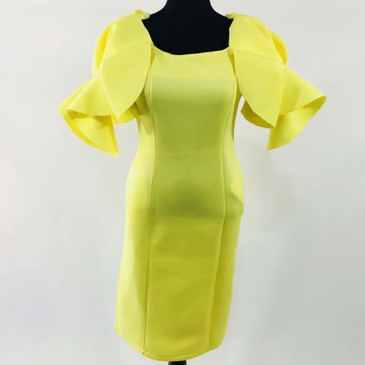Puffy Sleeve Yellow Dress