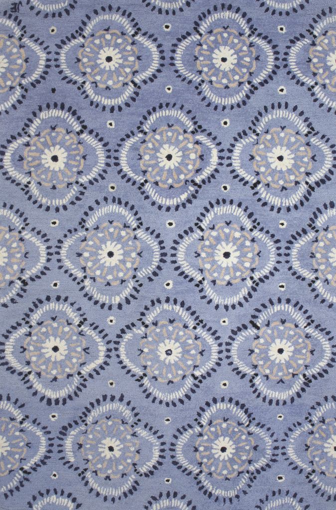 Forget Me Not Wool Hooked Rug
