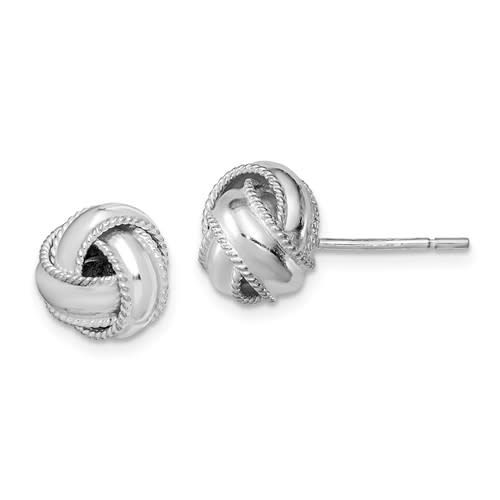 Sterling Silver Polished Twisted Milgrain Knot Stud Earrings Quality Gold Sterling Silver Polished Twisted Milgrain Knot Stud Earrings