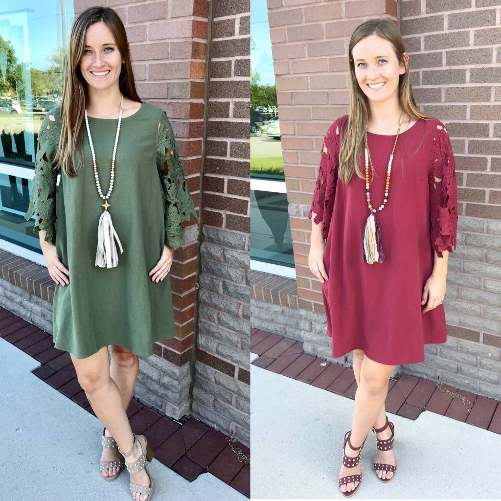 Lace Crochet Sleeves Dress Style Me Boutique