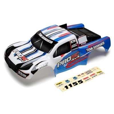 TEAM ASSOCIATED Associated PRO SC 4X4 PAINTED BODY SC10 WHITE AND BLUE | acercmodels