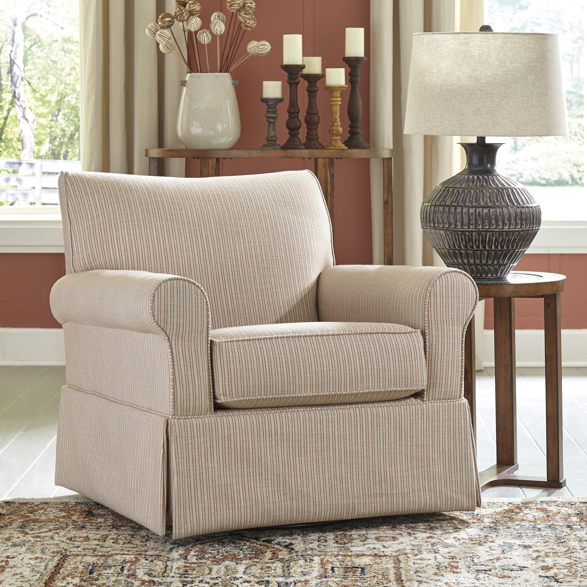 Swivel Glider Accent Chair- "Almanza" Cinnamon 3080342 - HVL