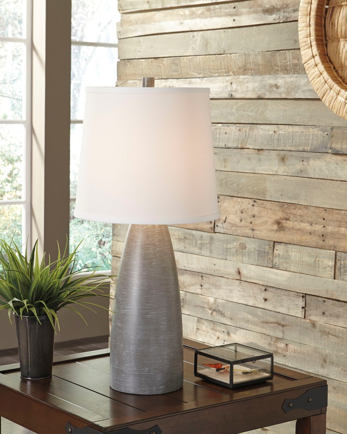 POLY TABLE LAMP (2/CN)- "Shavontae"- Gray L243004 - HVL ...