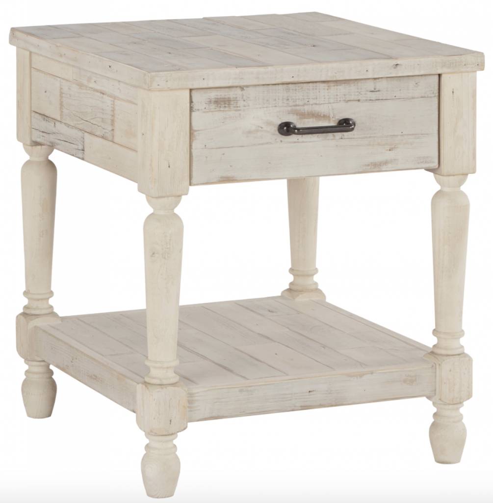 Signature Design Shawnalore- White Wash Rectangular End Table- T782-3