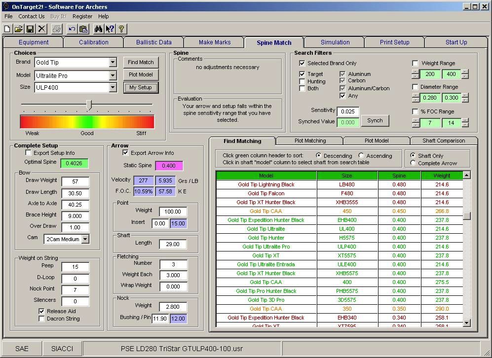 Specialty Archery OnTarget 2 Software Urban Archery