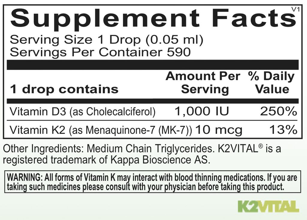 Basic VITAMIN D3 & K2 1 FL OZ (ORTHO MOLECULAR) Natural Balance Wellness
