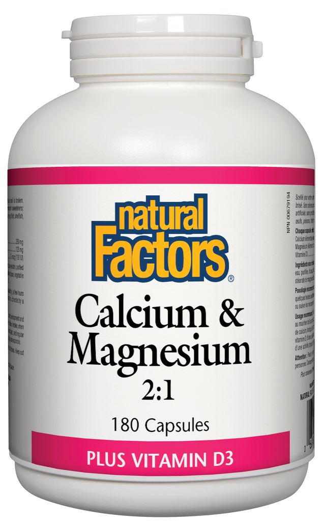 Natural Factors Calcium &amp; Magnesium Plus Vitamin D3 180
