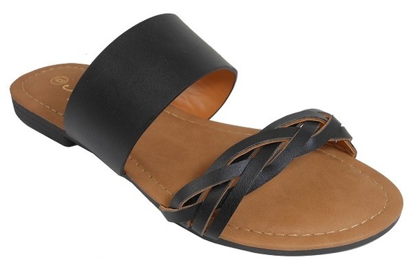 Black Braided Sandals - Blush Boutique