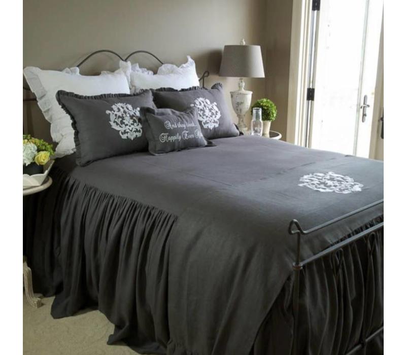 Linen Bedspread With Ruffle King Red Door Home Living Linen Bedspread With Ruffle King