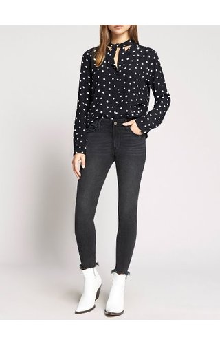 SANCTUARY SANCTUARY NIGHTINGALE TIE NECK SHIRT SANCTUARY SANCTUARY NIGHTINGALE TIE NECK SHIRT