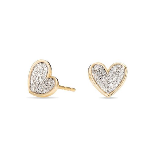 ADINA REYTER ADINA REYTER TINY PAVE FOLDED HEART EARRINGS ADINA REYTER ADINA REYTER TINY PAVE FOLDED HEART EARRINGS