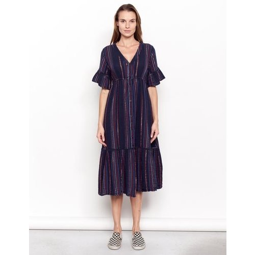 SUNDRY SUNDRY LUREX STRIPE PEASANT DRESS SUNDRY SUNDRY LUREX STRIPE PEASANT DRESS