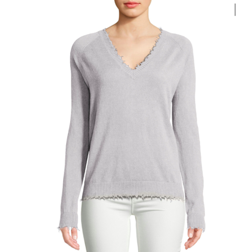 MINNIE ROSE MINNIE ROSE COTTON DISTRESSED SWEATER MINNIE ROSE MINNIE ROSE COTTON DISTRESSED SWEATER