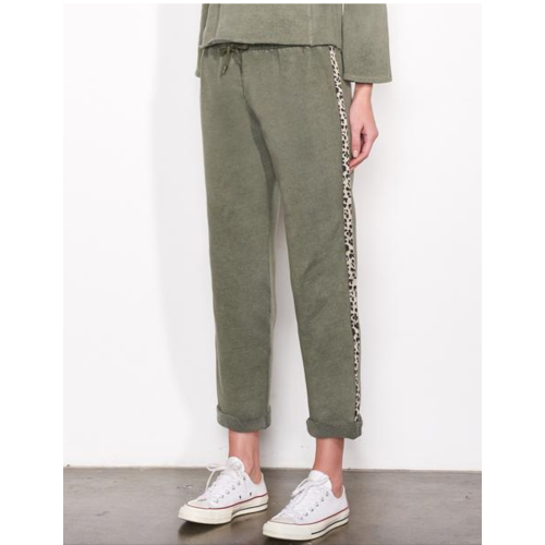 SUNDRY SUNDRY LEOPARD TRIM TROUSER SUNDRY SUNDRY LEOPARD TRIM TROUSER