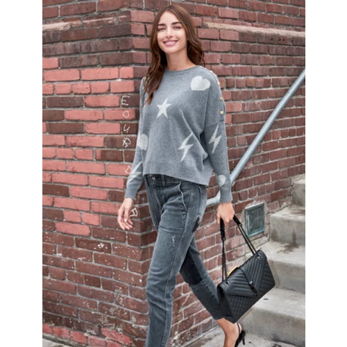 SUNDRY SUNDRY ICONS BUTTON SWEATER SUNDRY SUNDRY ICONS BUTTON SWEATER
