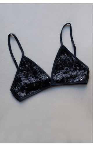 CHAN LUU CHAN LUU BLACK MATTE SEQUIN BRA CHAN LUU CHAN LUU BLACK MATTE SEQUIN BRA