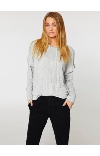 SANCTUARY SANCTUARY AUDRA RUFFLE HOODIE SANCTUARY SANCTUARY AUDRA RUFFLE HOODIE