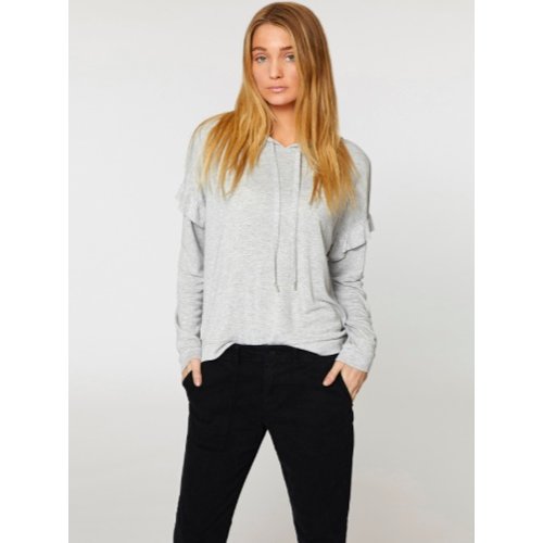 SANCTUARY SANCTUARY AUDRA RUFFLE HOODIE SANCTUARY SANCTUARY AUDRA RUFFLE HOODIE