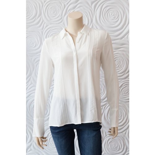 Ecru Ecru SIlk Button Down In Alabaster Ecru Ecru SIlk Button Down In Alabaster