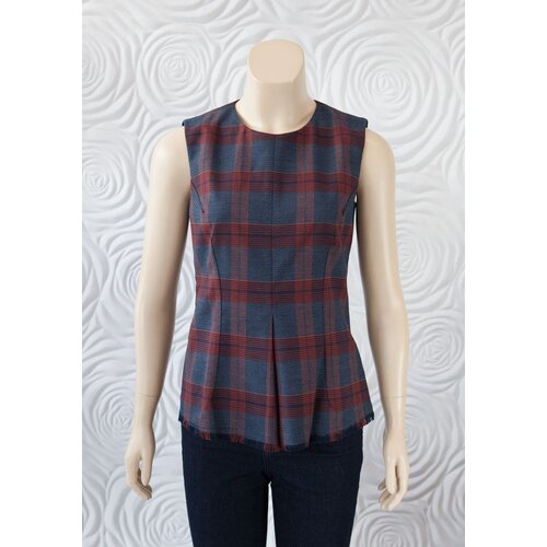 Donna Degnan Donna Degnan Plaid Flared Edge Top Donna Degnan Donna Degnan Plaid Flared Edge Top