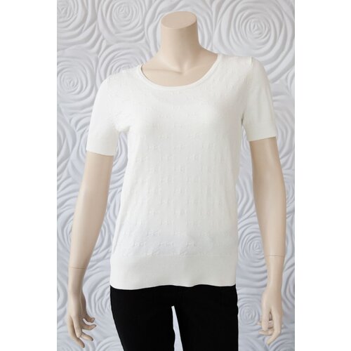 Leo Guy Leo & Ugo Off White Top With Bow Jacquard Print Leo Guy Leo & Ugo Off White Top With Bow Jacquard Print