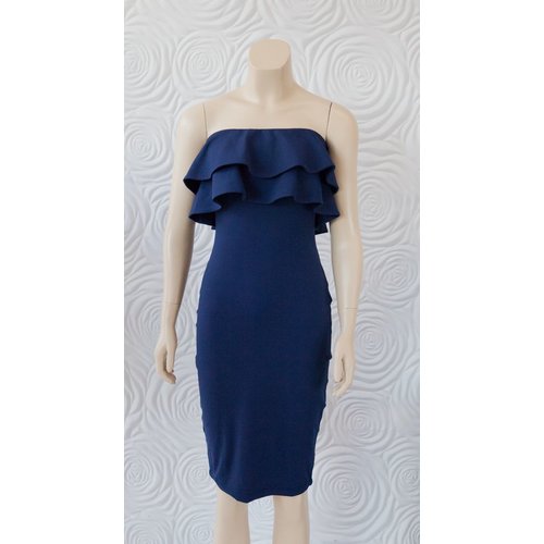 Susana Monaco Susana Monaco Strapless Double Ruffle Dress 30” Susana Monaco Susana Monaco Strapless Double Ruffle Dress 30”