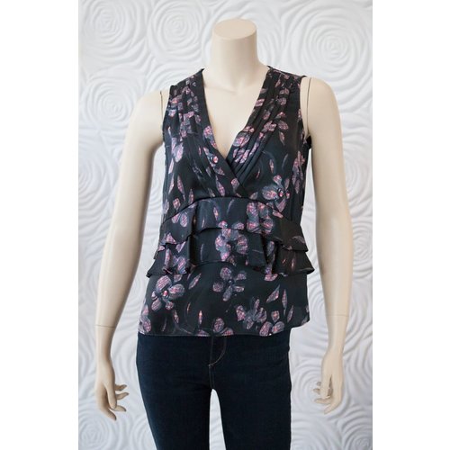 Ecru Ecru Venus Silk Geo Floral Top Ecru Ecru Venus Silk Geo Floral Top