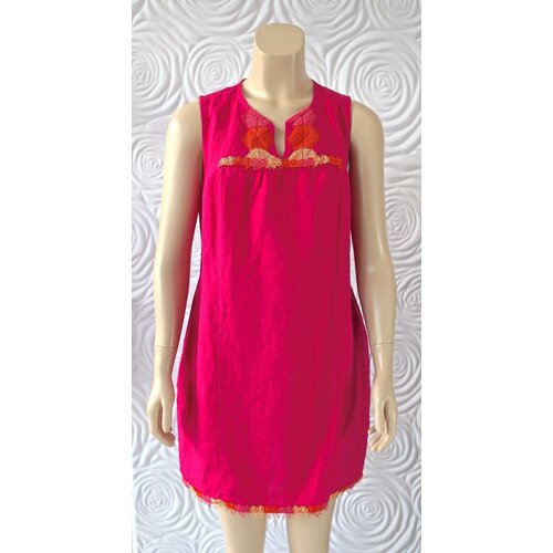 Haris Cotton Haris Cotton Linene Dress Sleeveless with Neck Cut Out Haris Cotton Haris Cotton Linene Dress Sleeveless with Neck Cut Out
