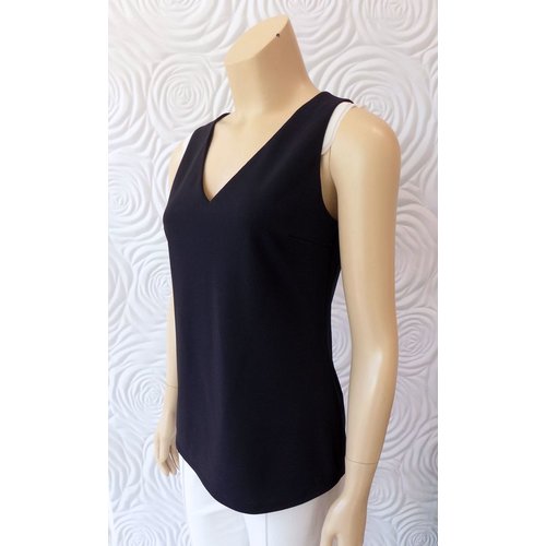 Iris Iris Jersey Knit V-Neck Top with Trim Detail Iris Iris Jersey Knit V-Neck Top with Trim Detail
