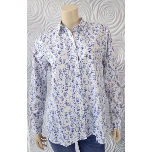 Valentina Valentina Boyfriend Button Down Blouse in Bicylces Valentina Valentina Boyfriend Button Down Blouse in Bicylces