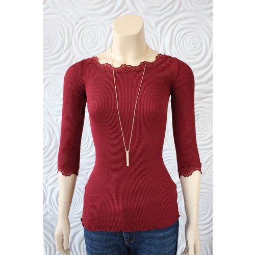 Rosemunde Rosemunde 3/4 Sleeve Boat Neck Top Rosemunde Rosemunde 3/4 Sleeve Boat Neck Top