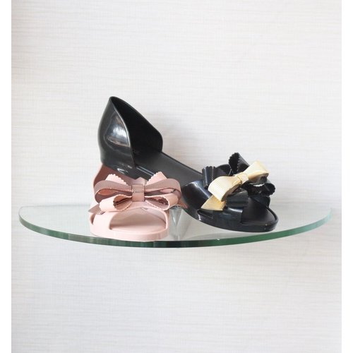 Melissa Shoes Melissa Open Toe Ballet Flat Bow Front Detail Melissa Shoes Melissa Open Toe Ballet Flat Bow Front Detail