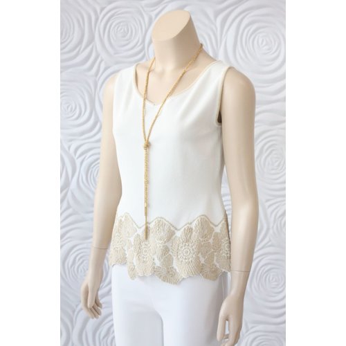 D Exterior D Exterior Tank Top with Embroidered Bottom D Exterior D Exterior Tank Top with Embroidered Bottom
