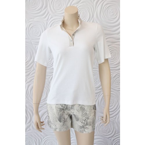 GranSasso GranSasso Polo with Ruffle Collar GranSasso GranSasso Polo with Ruffle Collar
