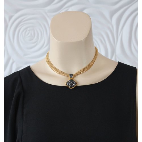 La Costa La Costa Tiara Crystal Gold Hematite La Costa La Costa Tiara Crystal Gold Hematite