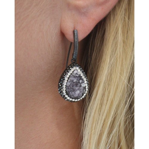 La Costa La Costa Tear Gem Loop Amethyst Hematite La Costa La Costa Tear Gem Loop Amethyst Hematite