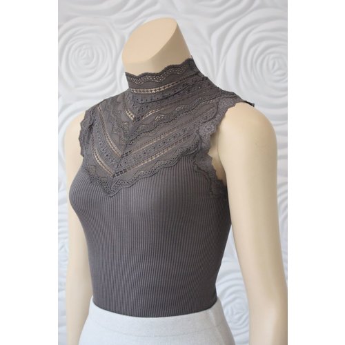 Rosemunde Rosemunde Silk With Lace In Grey Rosemunde Rosemunde Silk With Lace In Grey