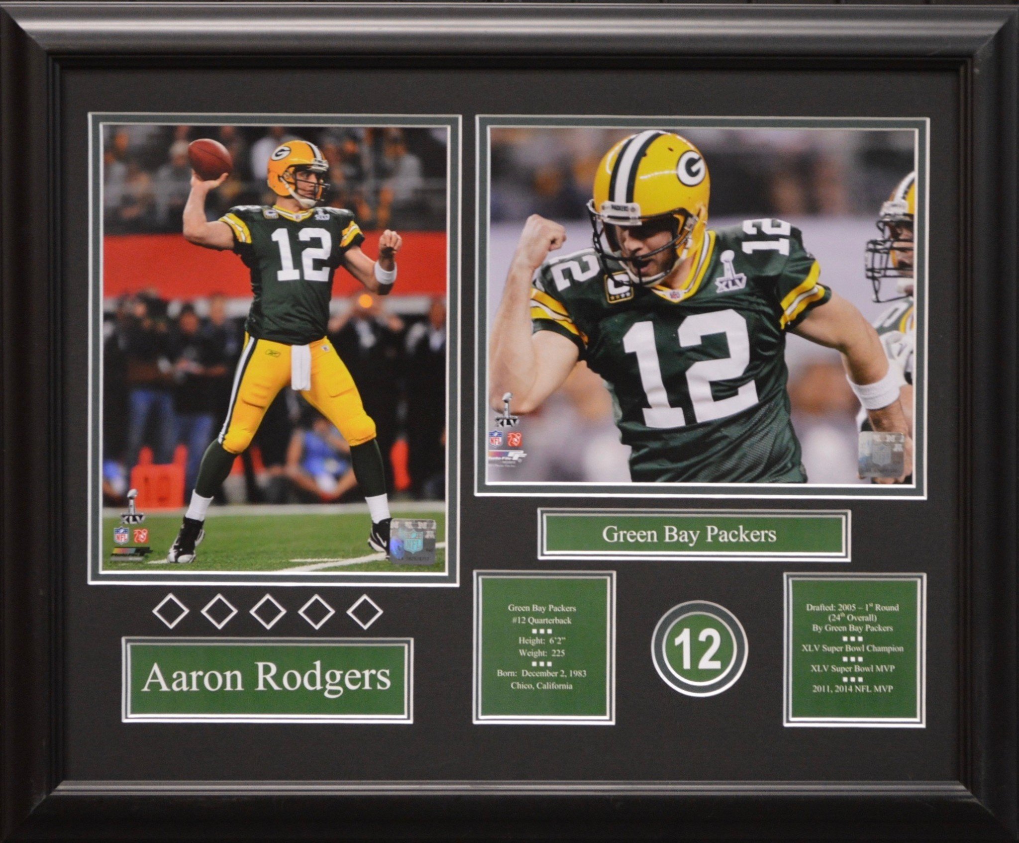 aaron rodgers framed jersey