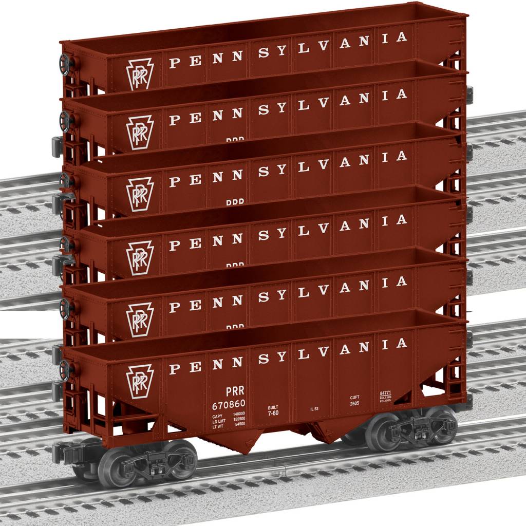 684771 PRR Hopper Car 6Pack HENNING'S TRAINS