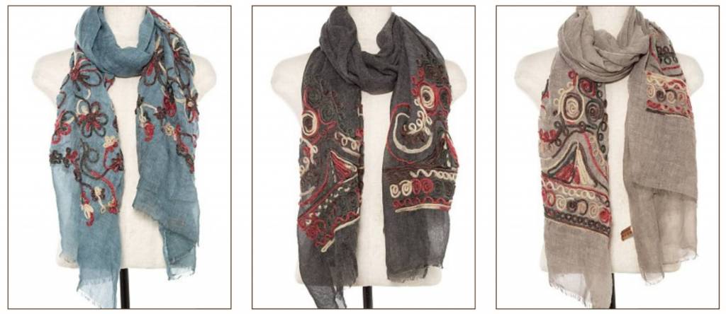 Embroidered Scarves