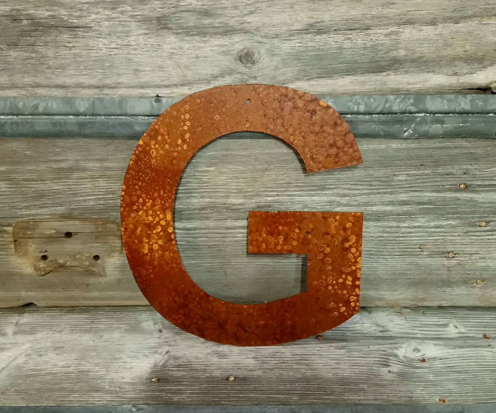 Rusted Metal Letter G 12" Cactus Creek