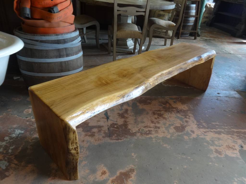 Spalted Maple Live Edge Bench 17.5x67x17 Sarasota Architectural