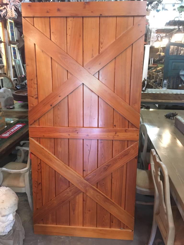 38x82 Cypress Double X Barn Door Sarasota Architectural Salvage, 1093