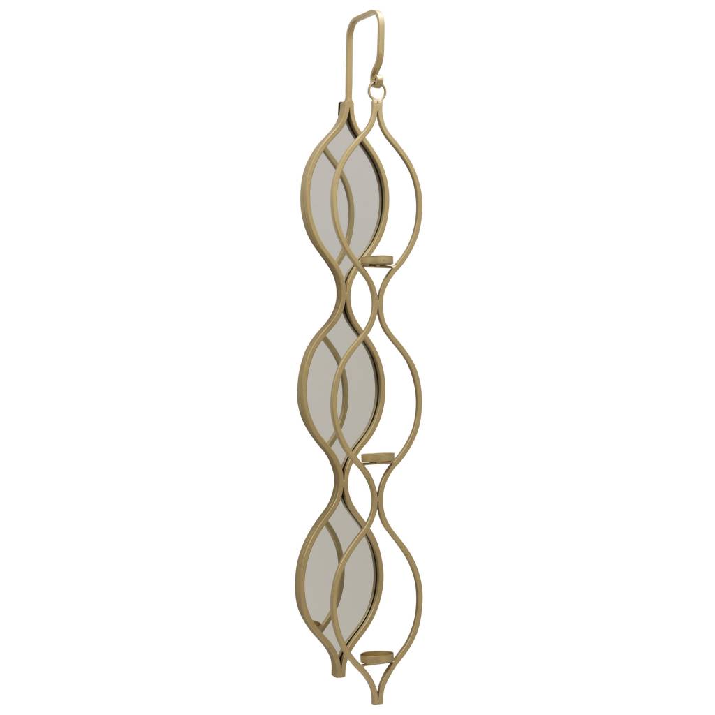 Tolly Wall Mirrored Candle Holder Gold