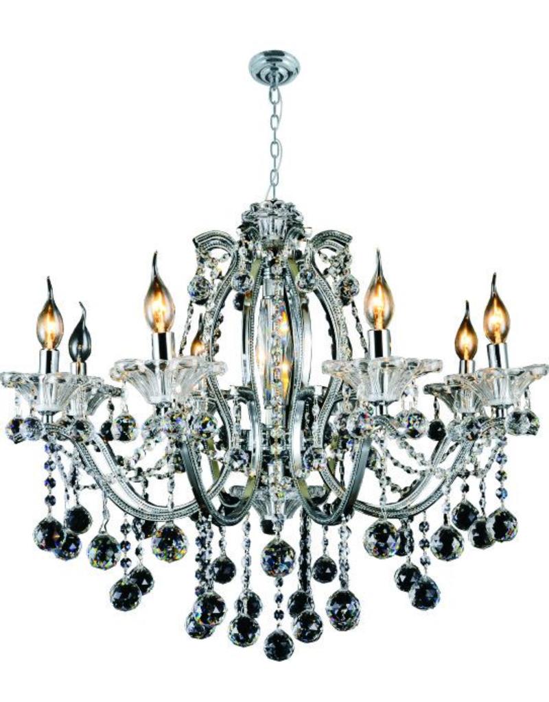 5323h 8l Chrome Iron And Crystal Chandelier B S 5323h 8l Chrome Iron And Crystal Chandelier B S