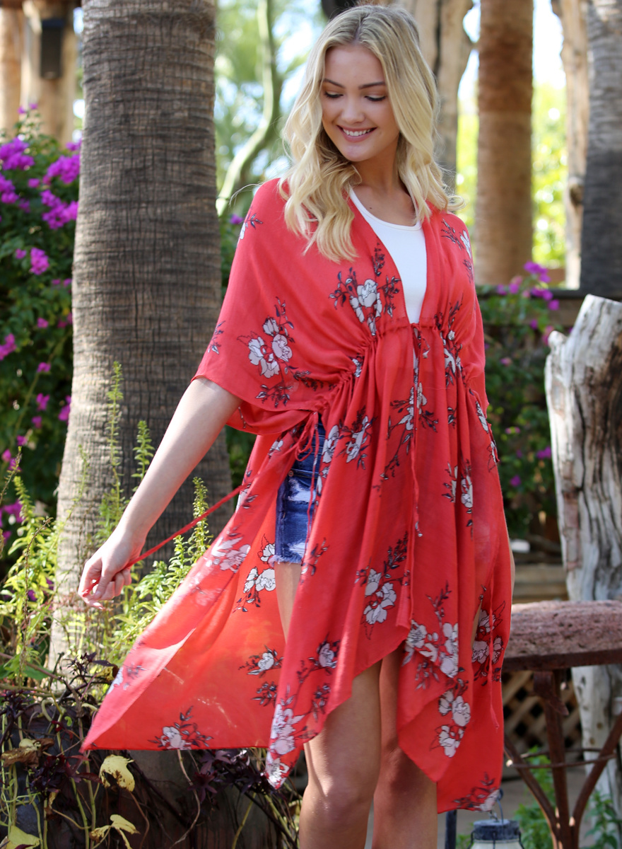 Angie Floral Kimono Wrap With Ties Creations Boutique